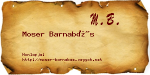 Moser Barnabás névjegykártya